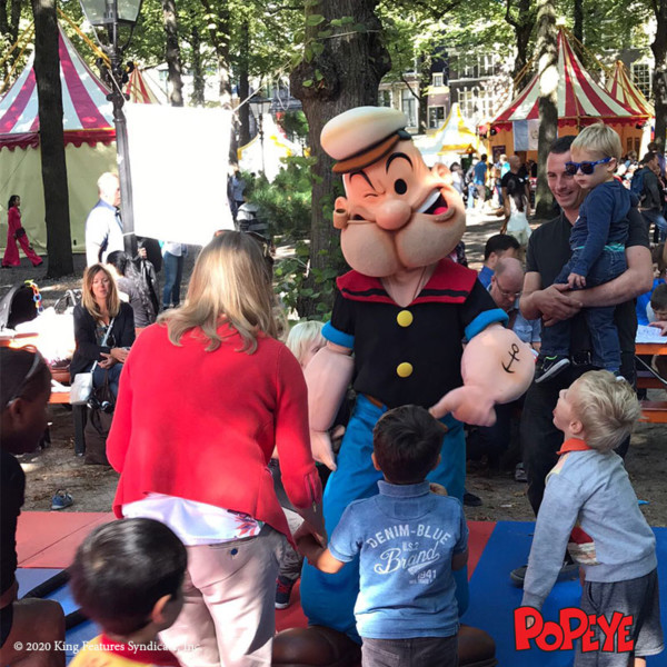 Meet en greet, Meet & Greet, kinderentertainment, tv karakter inhuren, winkelcentrumpromotie, looppop inhuren, bekende kinderfiguren inhuren, boeken kinderentertainment, Popeye, Popeye huren