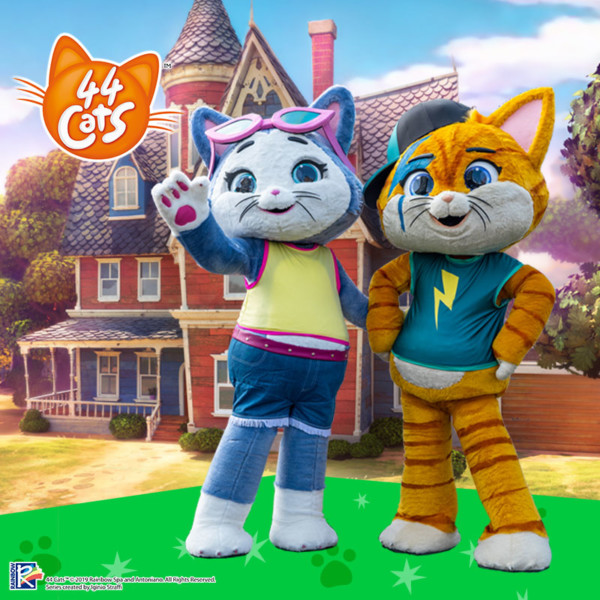 44 Cats, 44 Cats huren, 44 Cats inhuren, Meet en greet, Meet & Greet, kinderentertainment, tv karakter inhuren, winkelcentrumpromotie, looppop inhuren, bekende kinderfiguren inhuren, boeken kinderentertainment,